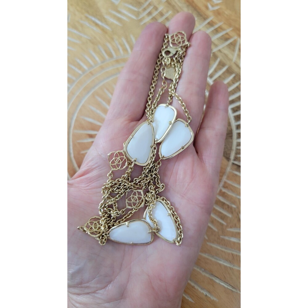 Kendra Scott Kinley Station Necklace Gold White Mother of Pearl | Retired
